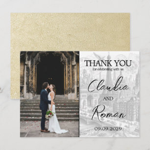 Champagne Paris Passport Thank You Card