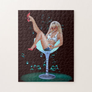 CHAMPAGNE PARTY GIRL JIGSAW PUZZLE