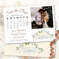 Champagne Peach Roses Calendar & Photo Wedding