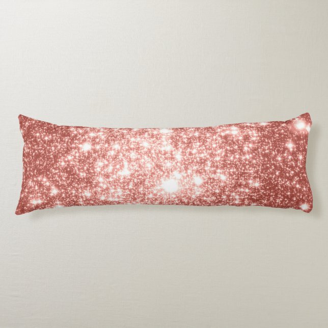 Champagne Peach Stars Body Pillow (Front)