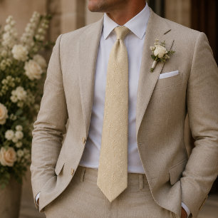 Champagne Pearl Botanical Jacquard Tie