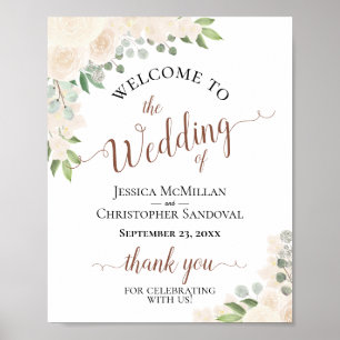 Champagne Pêche Florale Rustique Mariage Affiche d