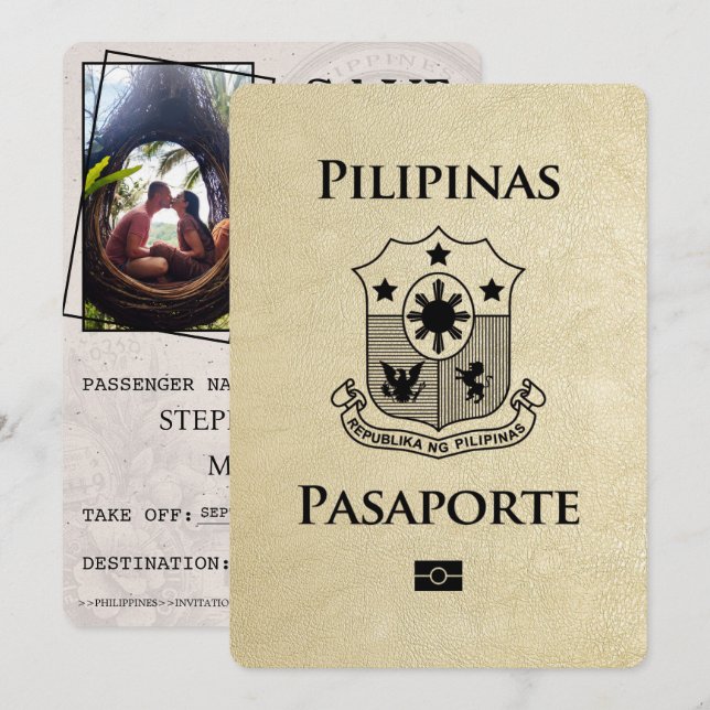 Champagne Philippines Passport Save The Date (Front/Back)