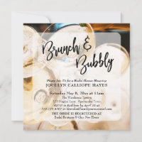 Champagne Photo Brunch & Bubbly Handwriting