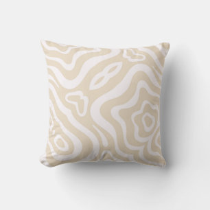 Champagne Pink Abstract Wave Pattern Throw Pillow