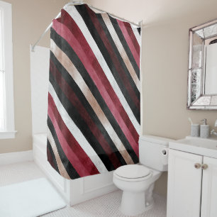 Champagne Pink Burgundy Black Stripes  