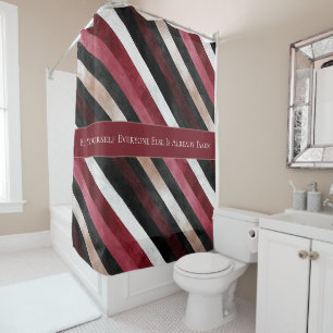 Champagne Pink Burgundy Black Stripes  