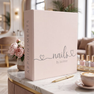 Champagne Pink Elegant Nails Appointments  Binder