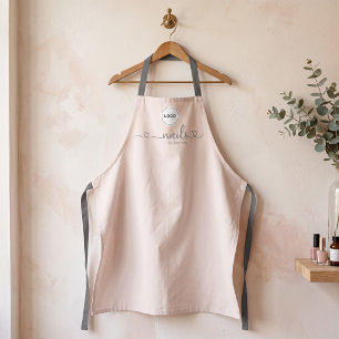 Champagne Pink Employee Logo Nail Tech Salon Apron
