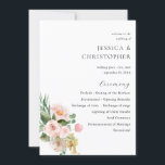 Champagne & Pink Floral Wedding Ceremony Program<br><div class="desc">Hand painted, Blush Pink and Champagne Beige watercolor florals and greenery were used to create this modern & elegant, beautiful Wedding Ceremony Program. It's great for Spring Weddings, beach weddings, summer weddings, boho weddings, destination weddings, & fall weddings. Easily create your wedding ceremony programs with our templates. Just enter in...</div>