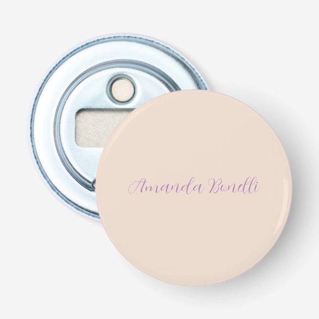Champagne Pink Plain Simple Minimalist Modern Bottle Opener (Front)