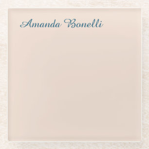 Champagne Pink Plain Simple Minimalist Modern Glass Coaster