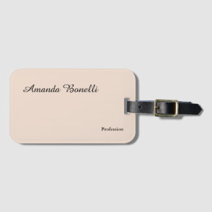 Champagne Pink Plain Simple Minimalist Modern Luggage Tag