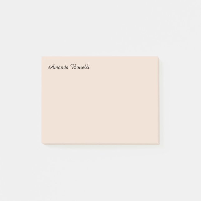 Champagne Pink Plain Simple Minimalist Modern Post-it Notes (Front)