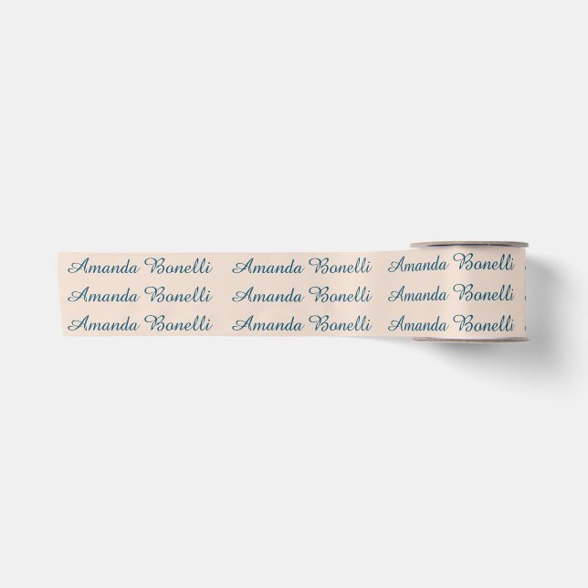 Champagne Pink Plain Simple Minimalist Modern Satin Ribbon (Front)
