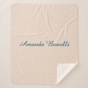 Champagne Pink Plain Simple Minimalist Modern Sherpa Blanket