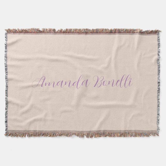 Champagne Pink Plain Simple Minimalist Modern Throw Blanket (Front)