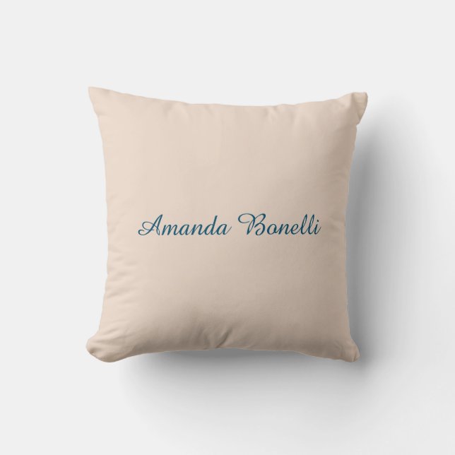 Champagne Pink Plain Simple Minimalist Modern Throw Pillow (Front)