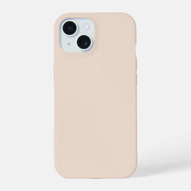 Champagne Pink Plain Solid Colour iPhone 15 Case (Back)