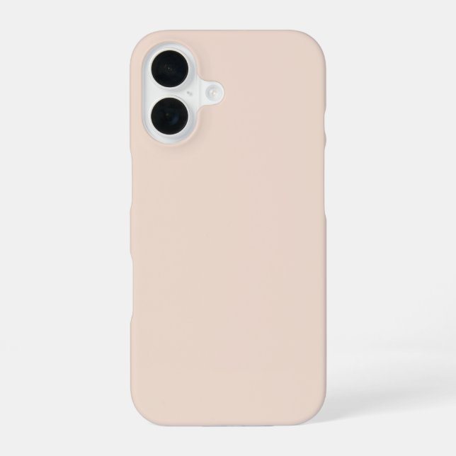 Champagne Pink Plain Solid Colour iPhone 16 Case (Back)