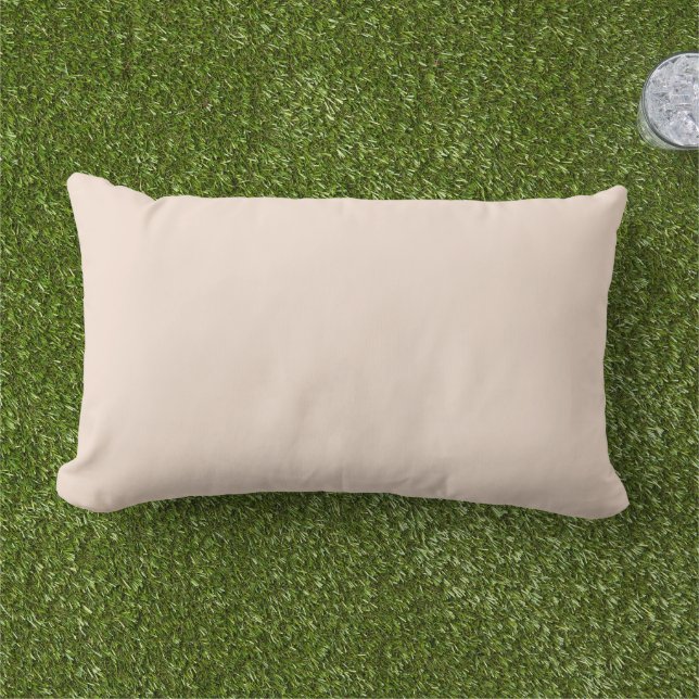 Champagne Pink Plain Solid Colour  Lumbar Pillow (Grass)