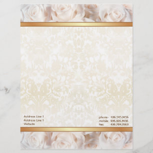 Champagne Pink Rose Elegance Letterhead