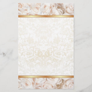 Champagne Pink Rose Elegance Stationery