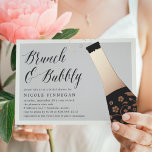 Champagne Pop Bridal Shower Brunch<br><div class="desc">Pop the champagne! Cute bridal shower brunch invitations feature a black and rose gold foil bottle of champagne with the words "brunch & bubbly" in calligraphy script lettering. Personalize with your bridal shower brunch details beneath.</div>