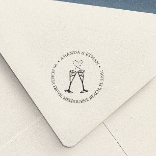 Champagne Pop Return Address Self-inking Stamp