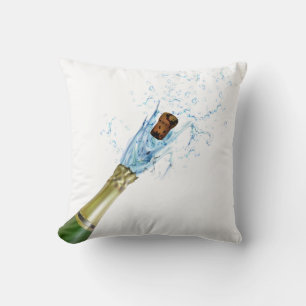 Champagne Popping Throw Pillow