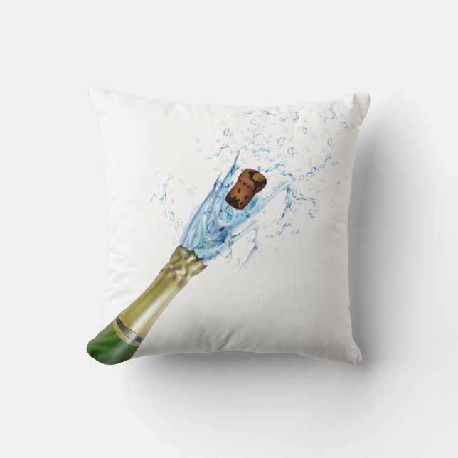 Champagne Popping Throw Pillow (Front)