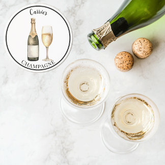 Champagne Prosecco Lover Name Stone Coaster