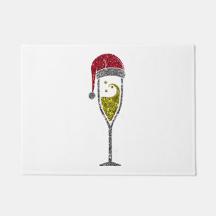 Champagne Prosecco sparkling Christmas Winter Doormat