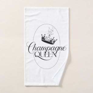 Champagne Queen Oval Design with Crown Hand Towel