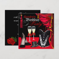 Champagne Red Black Corset Shoes Tophat