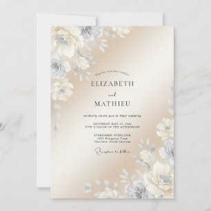 Champagne Refined Classic Wedding Invitation