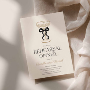 Champagne Rehearsal Dinner Invitation