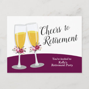 Champagne  retirement Party Invitation Postcard