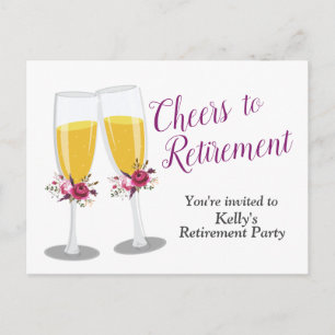 Champagne  retirement Party Invitation Postcard