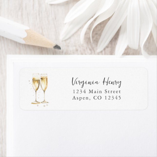 Champagne Return Address Label (Insitu)