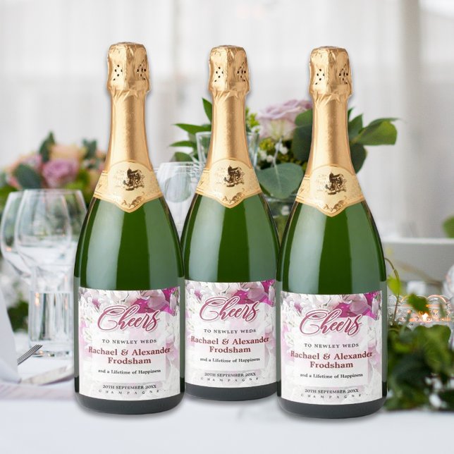 Champagne rose blanc Étiquettes (Créateur téléchargé)