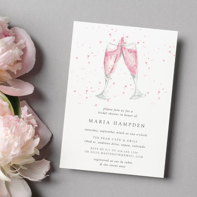 Champagne rose | Invitation de douche nuptiale (Créateur téléchargé)