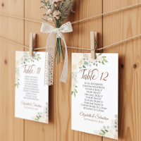 Champagne Roses Wedding Table Number Names Large