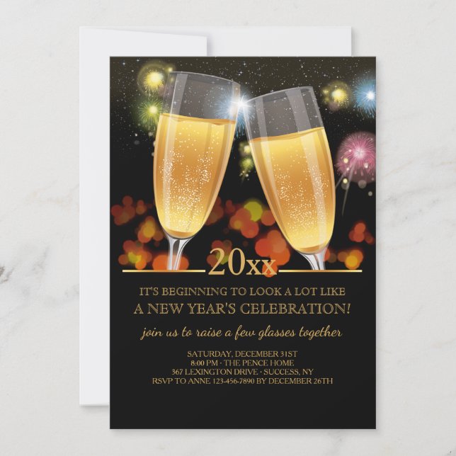 Champagne Salute Holiday Party Invitation (Front)