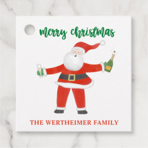 Champagne Santa Gift Tag