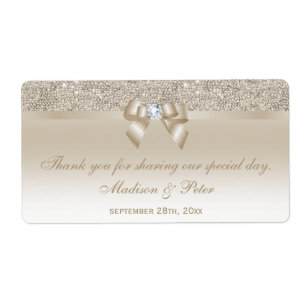 Champagne Sequins Bow Ribbon Diamond Favoriser