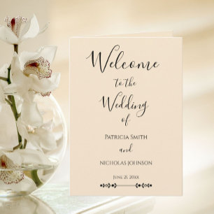 Champagne Simple Stylized Wedding Program