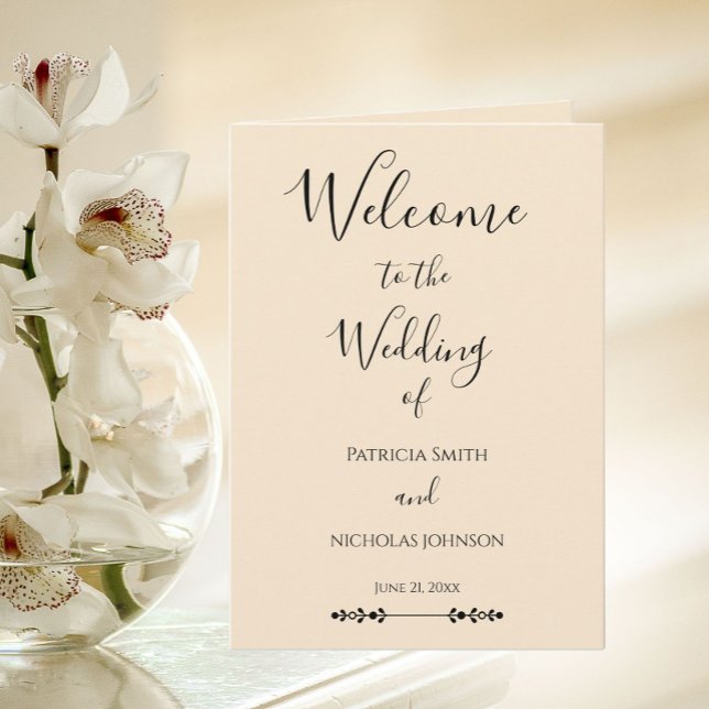 Champagne Simple Stylized Wedding Program (In Situ Wedding)