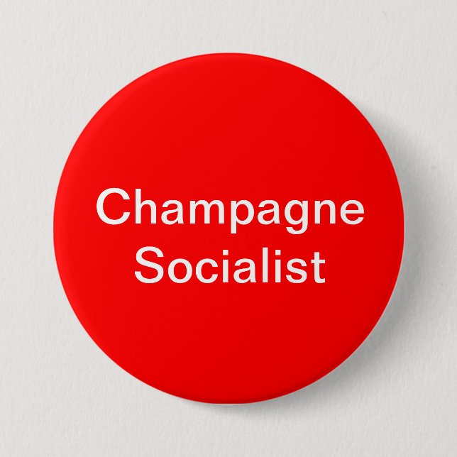 Champagne Socialist Badge 3 Inch Round Button (Front)