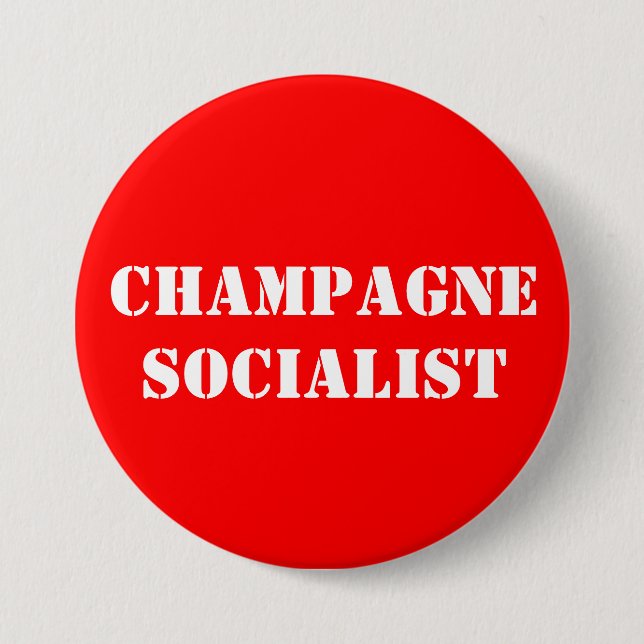 Champagne Socialist Badge 3 Inch Round Button (Front)
